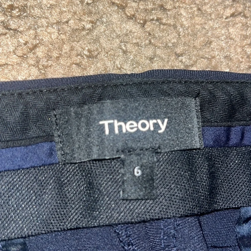 Theory‎ Ibbey Modern Crepe Ankle Straight Trouser Pant Navy Blue 6